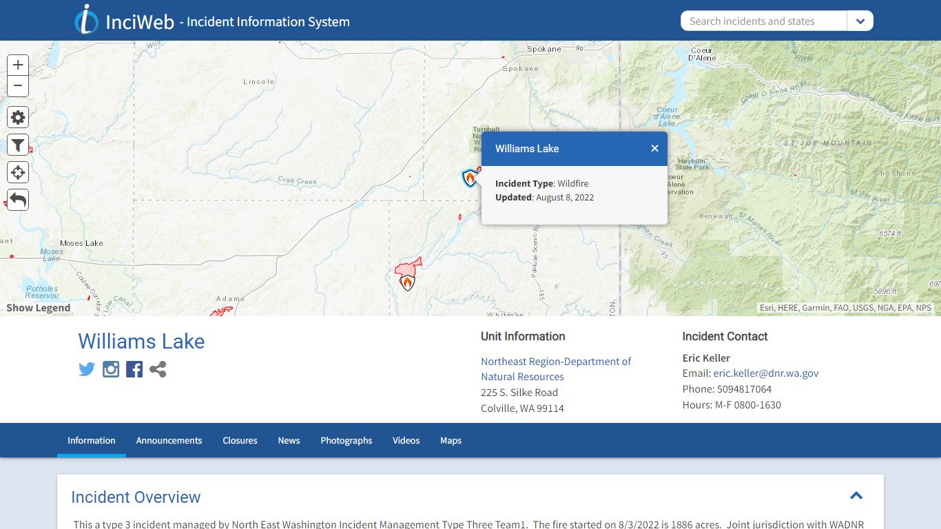 Williams Lake Information - InciWeb the Incident Information System