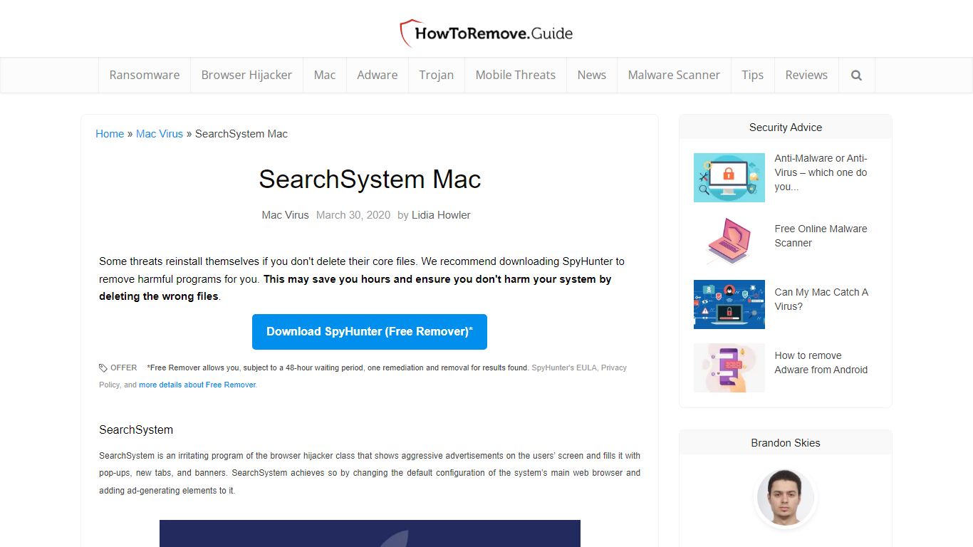 SearchSystem Mac Removal - Virus Removal Guides